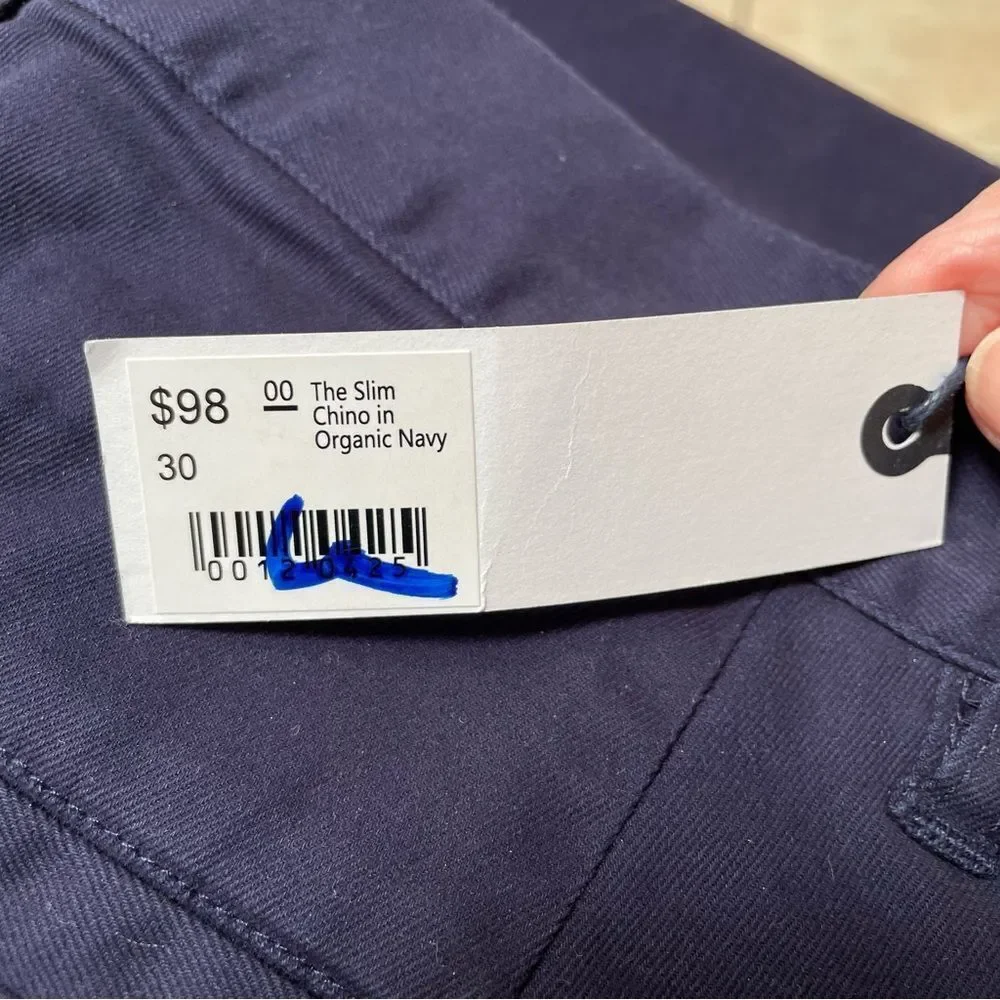 Taylor Stitch‎ The Slim Chino Mens In Organic Navy Blue Pants 30 & 36 NEW